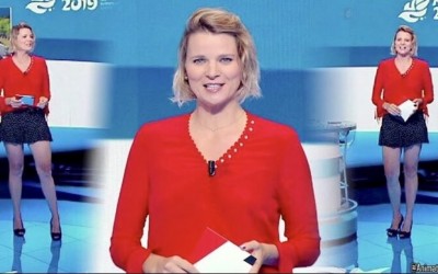 The presenter France Pierron wears Margot VII