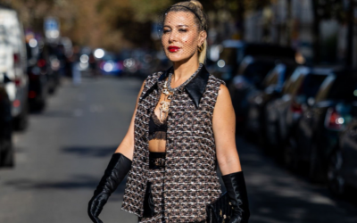 Olga ferrera wears our AVA set during Paris fashion week
